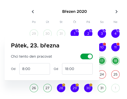 Časové možnosti a absence zaměstnanců